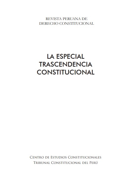 Colegio de Abogados de Lima - REVISTA PERUANA DE DERECHO CONSTITUCIONAL