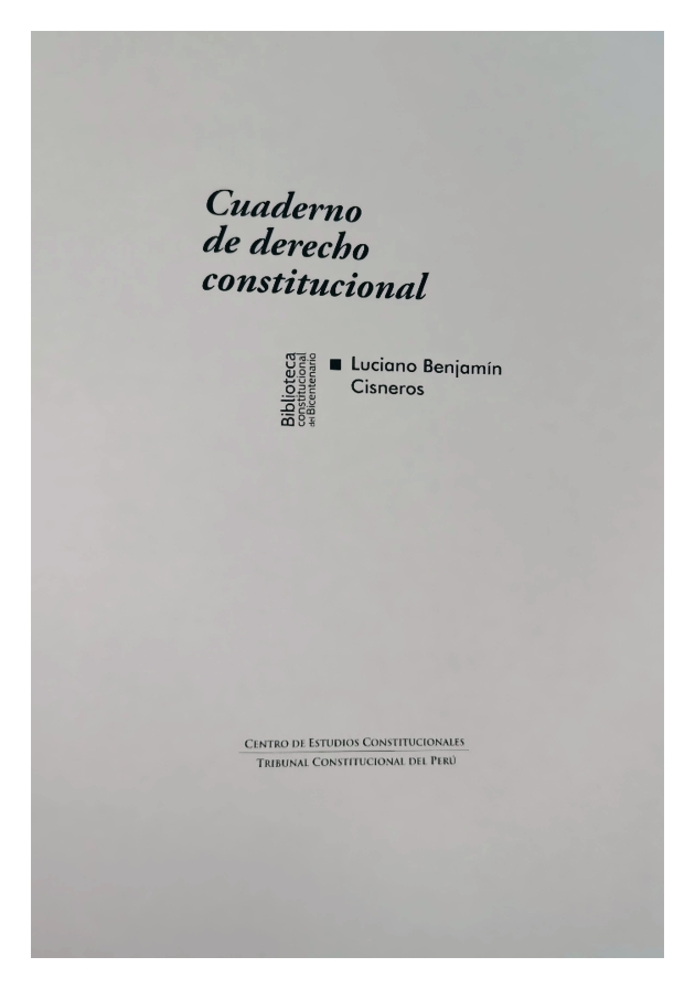 Colegio de Abogados de Lima - Cuaderno de derecho Constitucional